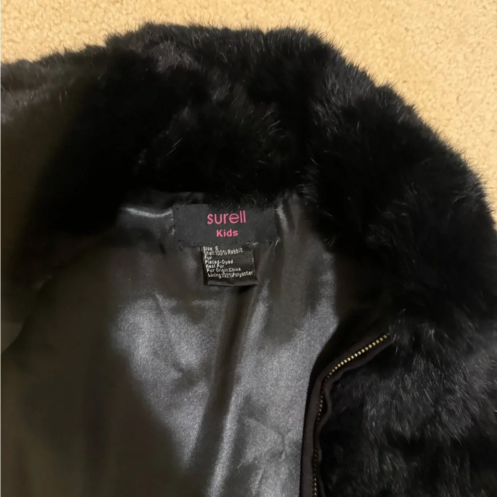 NWOT! Glam Sorell Girls Rabbit Fur Vest - small
